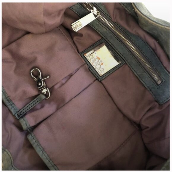 KOOBA Vintage Y-2k Large Greyish Leather Hobo Shoulder Bag - Picture 5 of 6